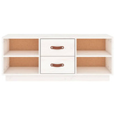 vidaXL Szafka pod TV, biała, 100x34x40 cm, lite drewno sosnowe