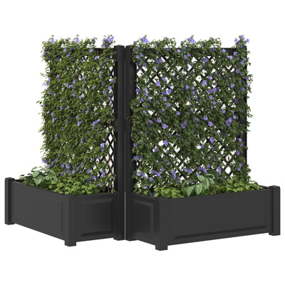 Duża doniczka z trelą 2 pcs antracytowy 143 x 143 x 133,5 cm PP