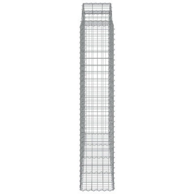 Kosze gabionowe, 2 szt, 200x50x200/220cm, galwanizowane żelazo