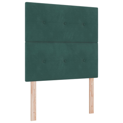 Łóżko z box spring LED z materacem Ciemnozielony 80 x 200 cm