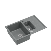 MORGAN 156 GraniteQ zlewozmywak silver stone z syfonem Push To Open okrągły 1,5-komorowy z/o / stal szlachetna
