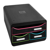 Exacompta Organizer z 3 szufladkami na biurko Black Office, czarny