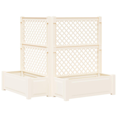 Duża doniczka z trelą 2 pcs Biały 143 x 143 x 133,5 cm PP