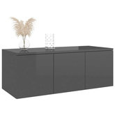 vidaXL Szafka pod TV, szara, wysoki połysk, 80x34x30 cm