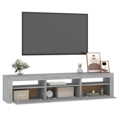 vidaXL Szafka pod TV z oświetleniem LED, szarość sonoma, 180x35x40 cm
