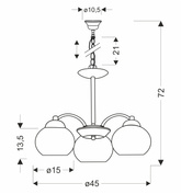 Lampa wisząca MEDINA srebrna 3x60W E27klasyczna elegancja do salonu jadalni
