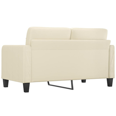 2-osobowa sofa, kremowy, 140 cm, sztuczna skóra