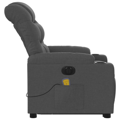 vidaXL Podnoszony fotel masujący, elektryczny, rozkładany, ciemnoszary