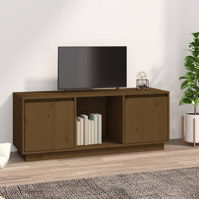 vidaXL Szafka pod TV, miodowy brąz, 110,5x35x44cm, lite drewno sosnowe