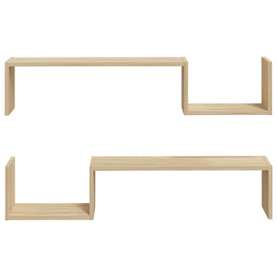 Półki ścienne, 2 szt., dąb sonoma, 100x15x20 cm