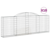Kosze gabionowe, 10 szt, 300x30x100/120cm, galwanizowane żelazo