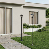 Zestaw Lamp Post with LED Bulb 2 szt. Czarny 16 x 16 x 156 cm
