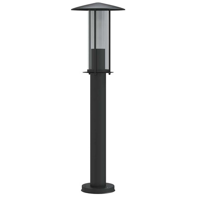Lampa ogrodowa na słupku, czarna, 60 cm, stal nierdzewna