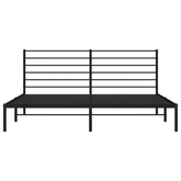 Metalowa rama łóżka z wezgłowiem, czarna, 180x200 cm