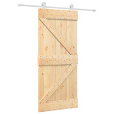 Drzwi przesuwne 90 x 210 cm Lite drewno sosnowe