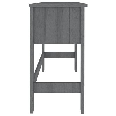vidaXL Biurko HAMAR, ciemnoszare, 110x40x75 cm, lite drewno sosnowe