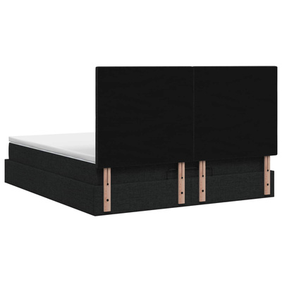 Łóżko ottoman z materacem Czarny 140 x 200 cm tkanina