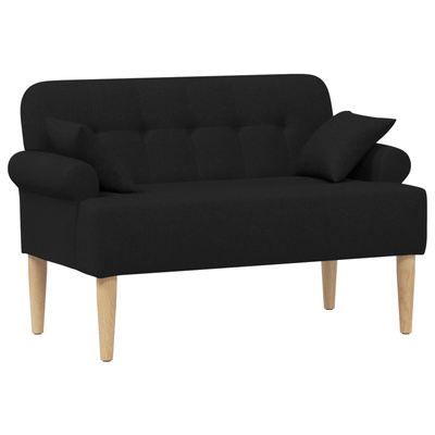Sofa dwuosobowa z guzikowym pikowaniem Czarny 120 x 65 x 79 cm
