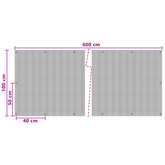 Ekran Balkonowy z Oczkami 600 x 100 cm polirattan antracytowy