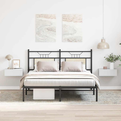 Wiszące szafki nocne, 2 szt., białe, wysoki połysk, 40x30x15 cm