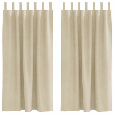 Zasłony zaciemniające 2 pcs Kremowy 140 x 175 cm Aksamit