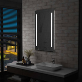 vidaXL Ścienne lustro łazienkowe z LED, z półką, 60 x 100 cm