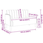 Sofa dwuosobowa niebieska 109 cm aksamitna
