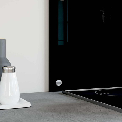 Panel ochronny do kuchni, czarny, 100x60 cm, szkło hartowane