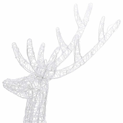 Renifery z akrylu XXL, 3 szt., 250 kolorowych LED, 180 cm