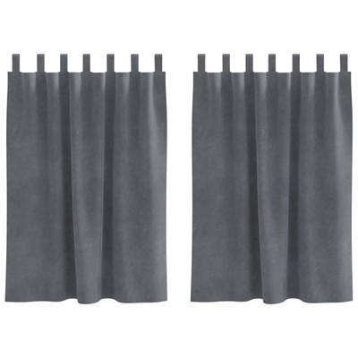 Zasłony zaciemniające 2 pcs Jasnoszary 140 x 140 cm Aksamit