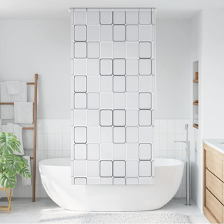Roleta prysznicowa 120 x 240 cm, wzór w kwadraty