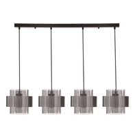 Spiega lampa wisząca czarny+satyna nikiel 4x60W E27 klosz dymiony