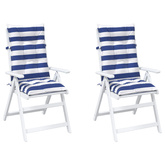 Poduszka na zewnątrz 2 pcs Niebieski i biały 120 x 50 x 7 cm