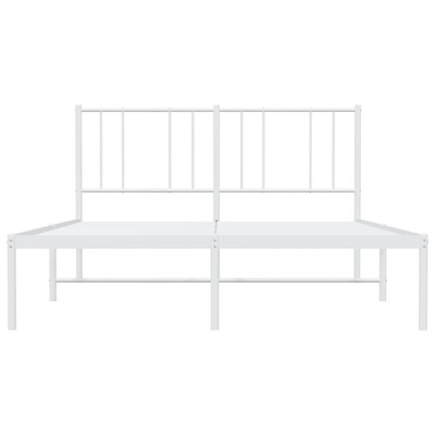 vidaXL Metalowa rama łóżka z wezgłowiem, biała, 160x200 cm model standard