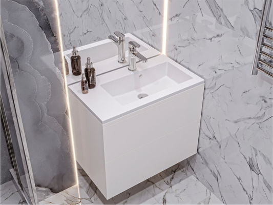 Umywalka BARCELONA 700 R MIRASTONE SZARA