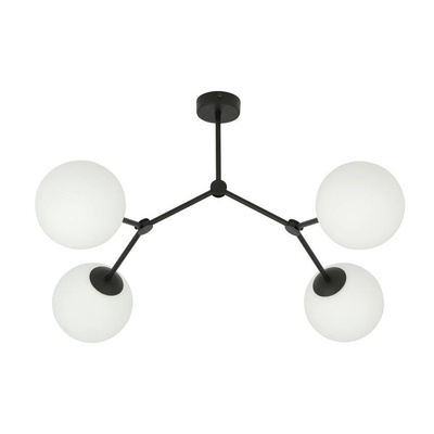 Lampa sufitowa  SPACE 4 BLACK/OPAL