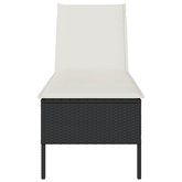 Leżak z poduszką Czarny 55x200x44cm polirattan
