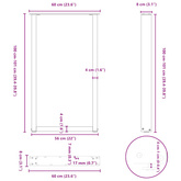 Nogi do stołu barowego w kształcie litery U 2 szt. Białe 60x(100-101) cm Stal