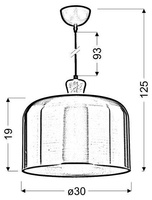 LAMPA SUFITOWA WISZĄCA CANDELLUX DICTORIA 31-58447   E27 BRĄZOWY