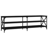 vidaXL Szafka pod TV, czarna, 160x40x50 cm, materiał drewnopochodny