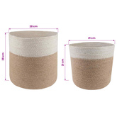 Zestaw doniczek 2 pcs Naturalne i białe ? 28 x 28 cm