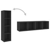 vidaXL Szafka pod TV, szara, 142,5x35x36,5 cm, materiał drewnopochodny
