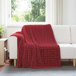 Koce narzutowe 6 pcs Bordeaux Czerwony 200 x 150 cm Polar