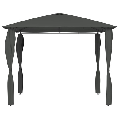 vidaXL Altana z pokryciem słupków 3x3x2,6 m, antracytowa, 160 g/m²