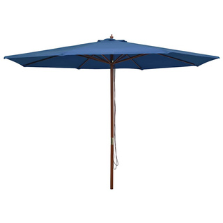 Parasol ogrodowy na drewnianym słupku, 350 cm, niebieski