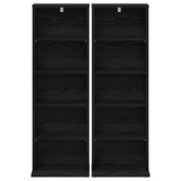 Kabinet na płyty CD 2 szt. Czarny dąb 33 x 23,5 x 97,5 cm