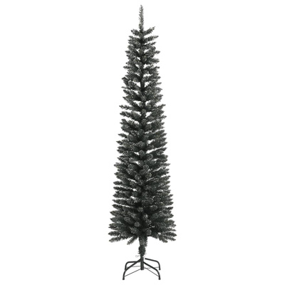 Sztuczna, smukła choinka ze stojakiem, zielona, 210 cm, PVC
