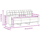 3-osobowa sofa z poduszkami, niebieska, 180 cm, aksamit