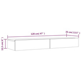 vidaXL Szafka pod TV z LED, szara z połyskiem, 120x35x15,5 cm