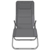 vidaXL Składne leżaki, 2 szt., szare, Textilene i stal
